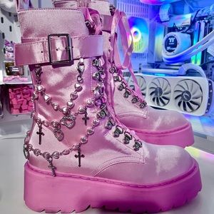 Sugar Thrillz Holy Revelation Combat Boots SIZE 11